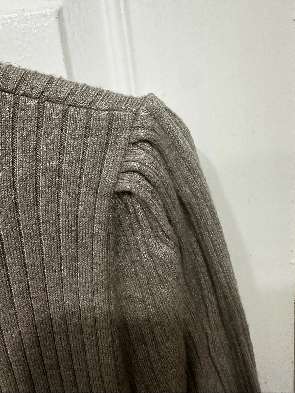 Ann Taylor Ribbed Taupe Turtleneck Sweater